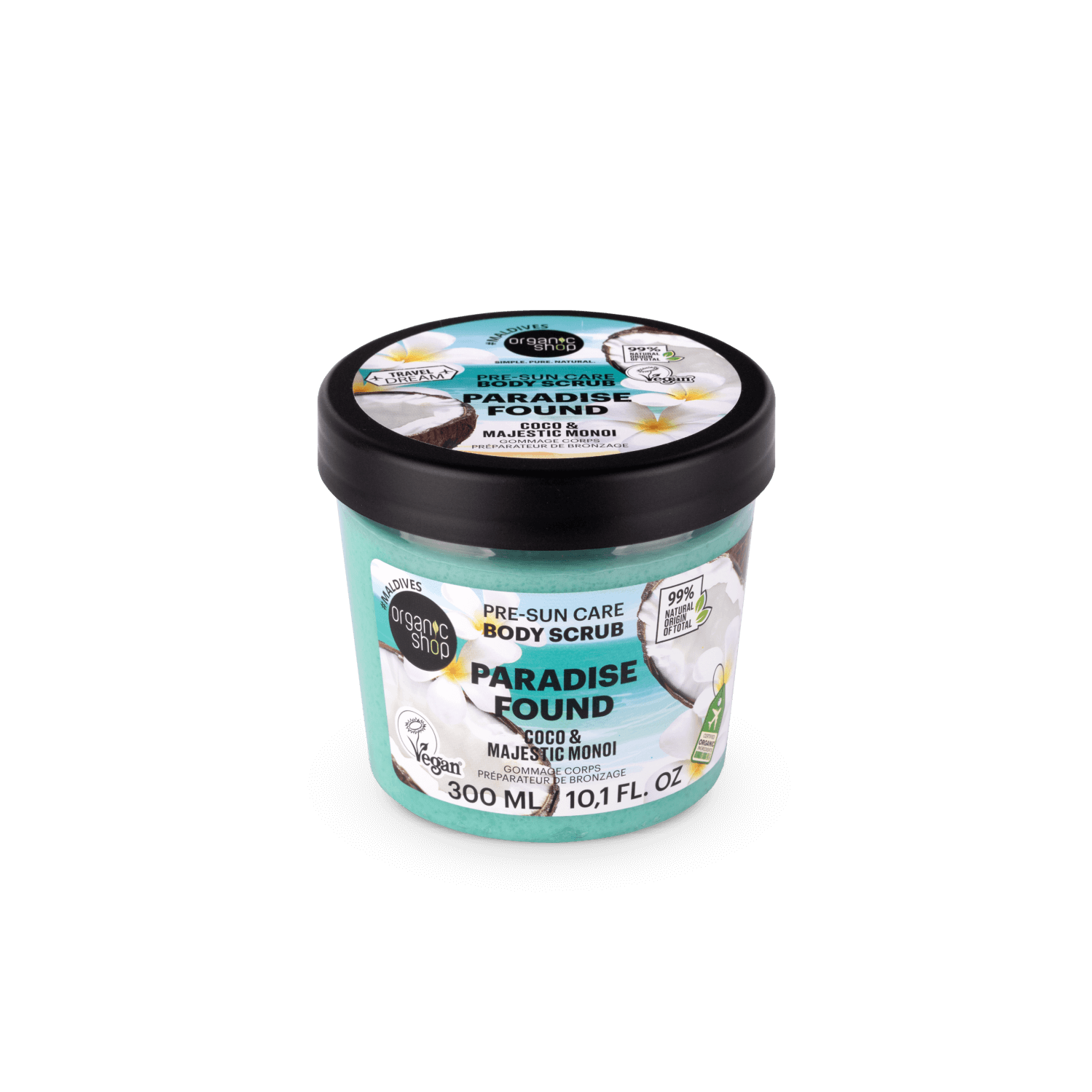 Paradise Found Body Scrub Pre-Sun Care. Coco & Majestic Monoi