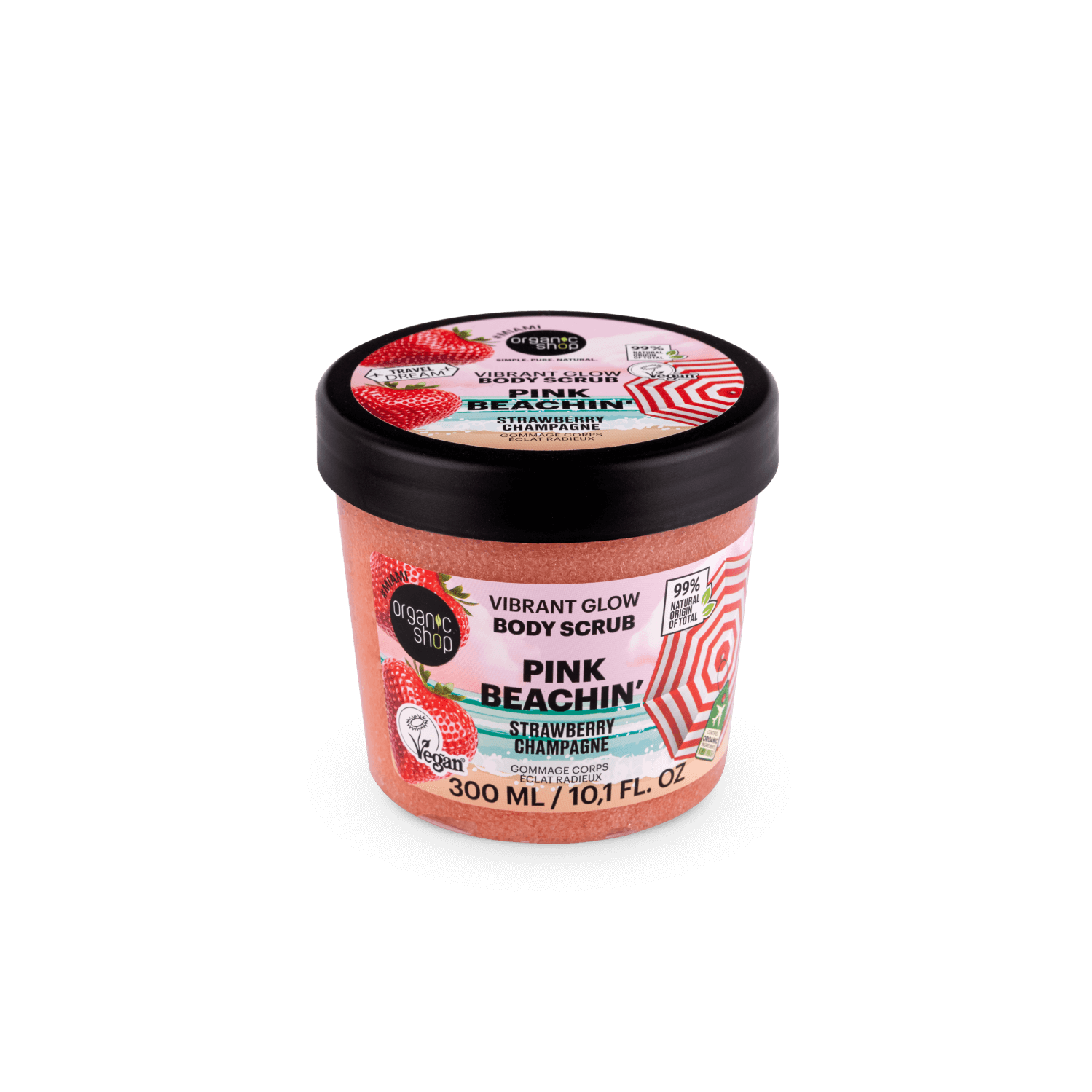 Pink Beachin' Body Scrub Vibrant Glow. Strawberry Champagne