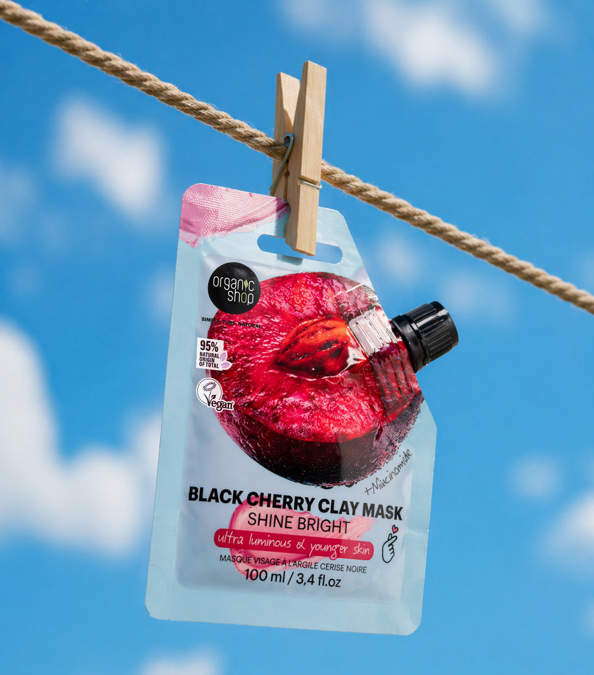 Black Cherry Clay Face Mask Shine Bright
