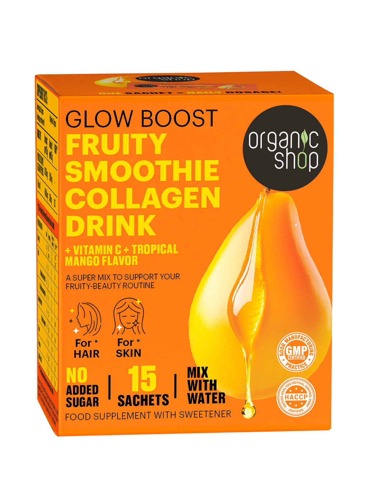 Food Supplement GLOW BOOST Fruity Smoothie Collagen Drink