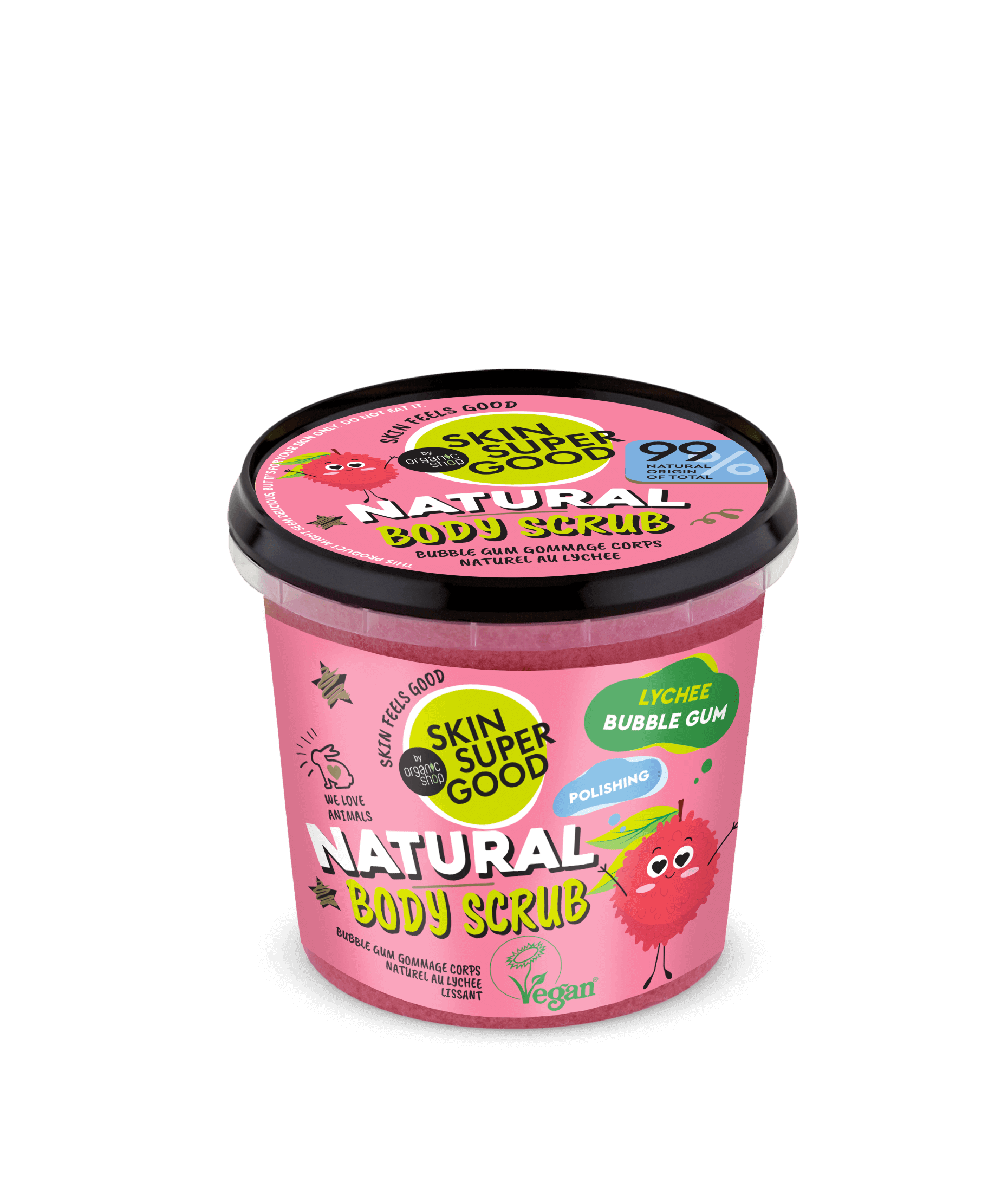 Natural Body Scrub, Lychee Bubble Gum