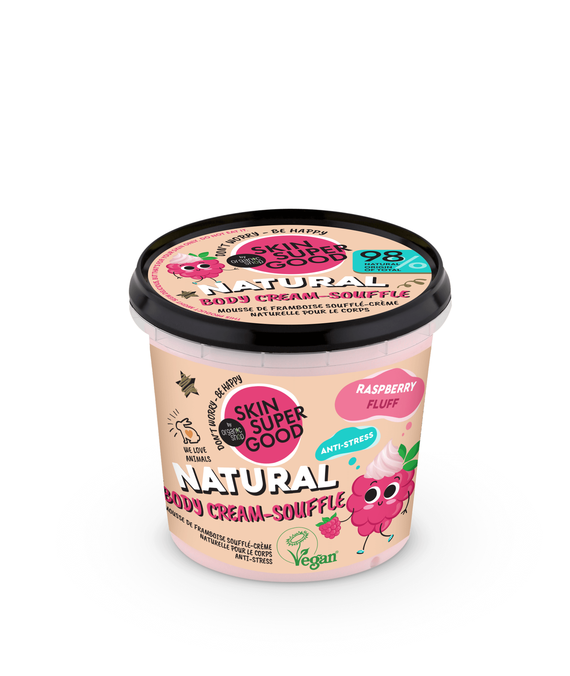 Natural Body Cream-Souffle, Raspberry Fluff