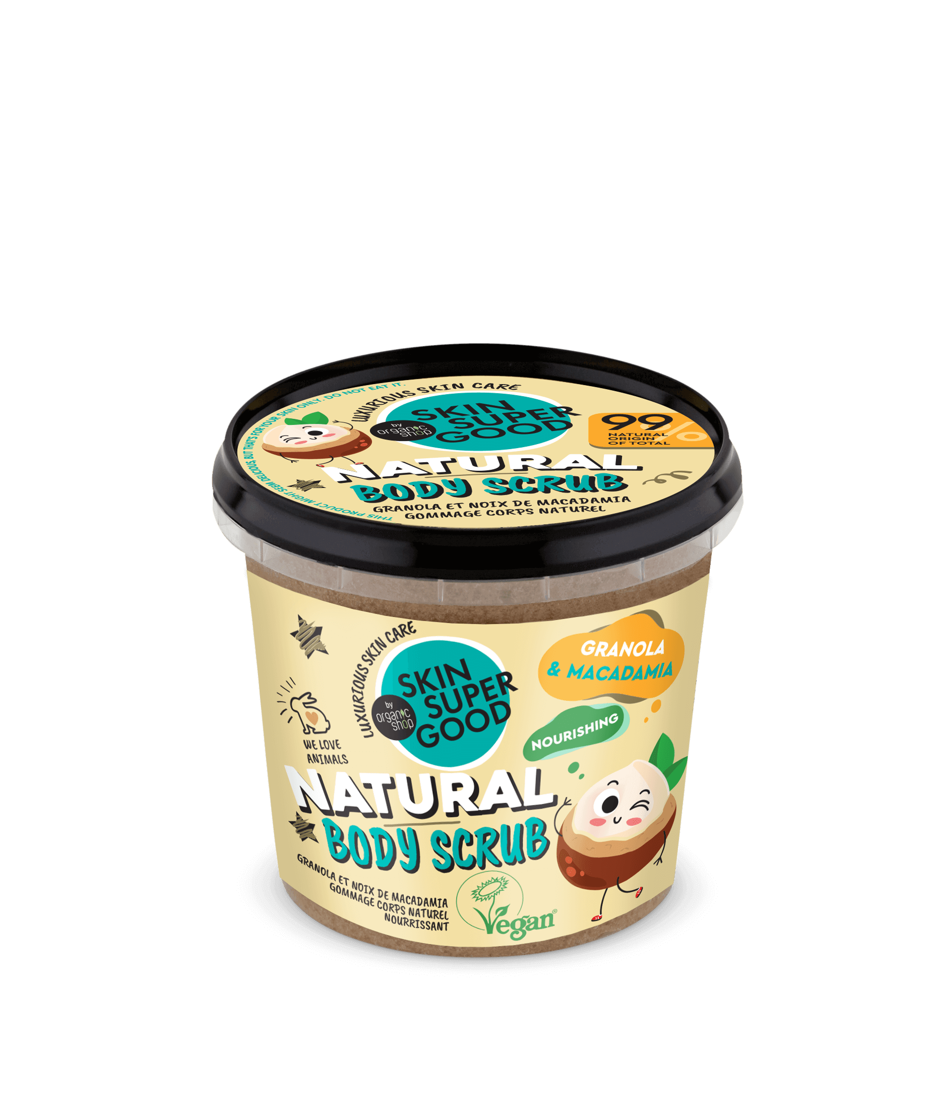 Natural Body Scrub, Granola & Macadamia Nut