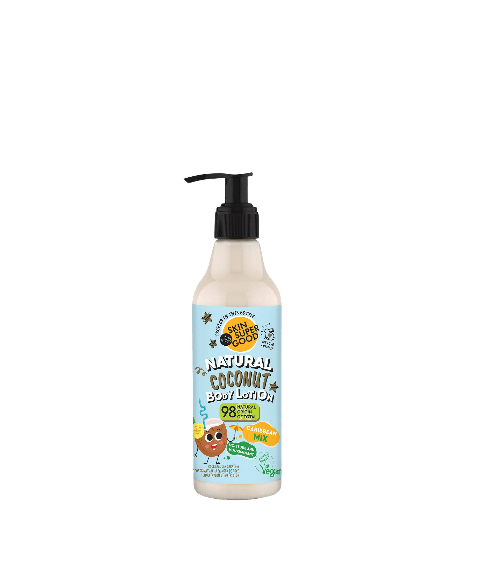 Natural Coconut Body Lotion, Caribbean Mix