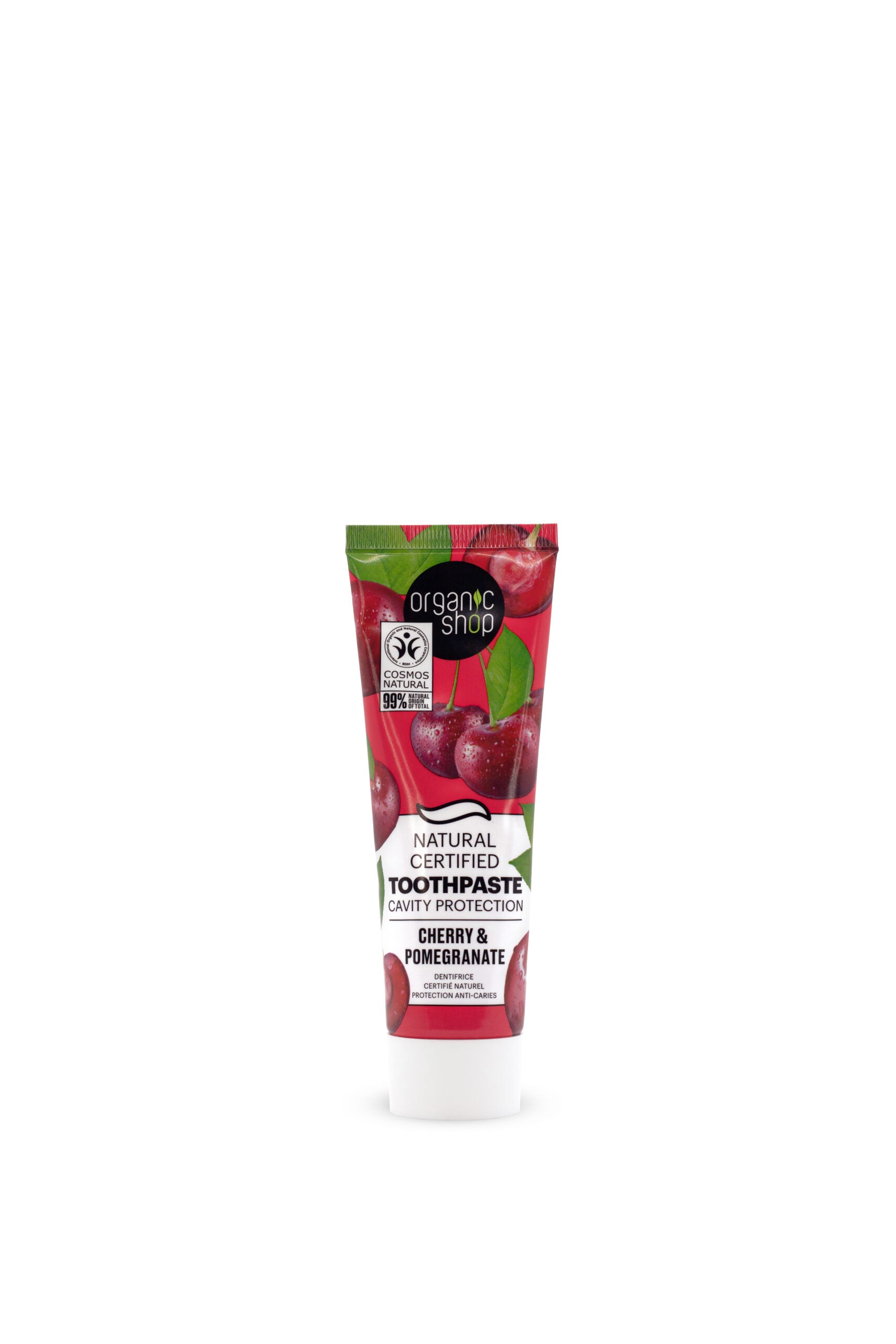 Cherry & Pomegranate. Natural Certified Toothpaste Cavity Protection