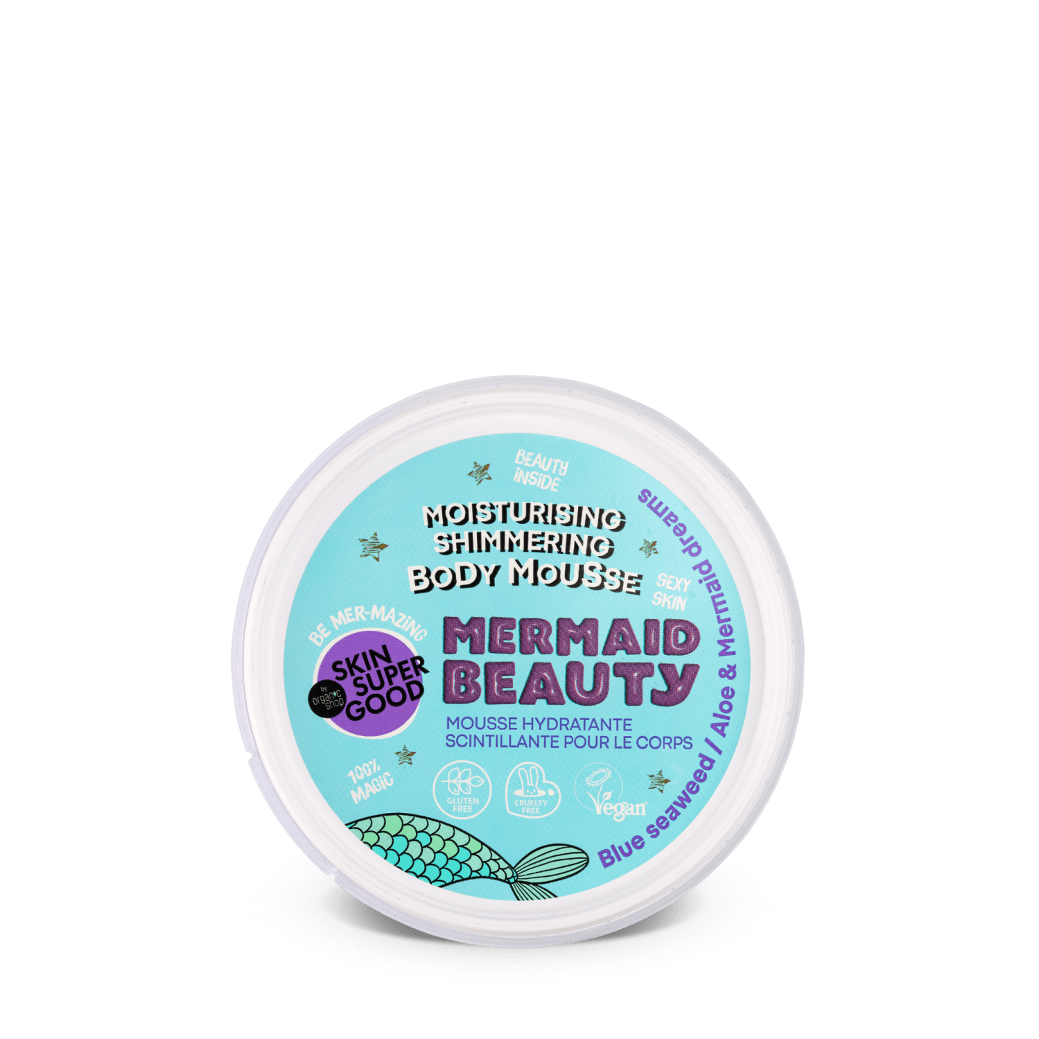 Mermaid Beauty. Moisturising Shimmering Body Mousse. Be Mer-Mazing!