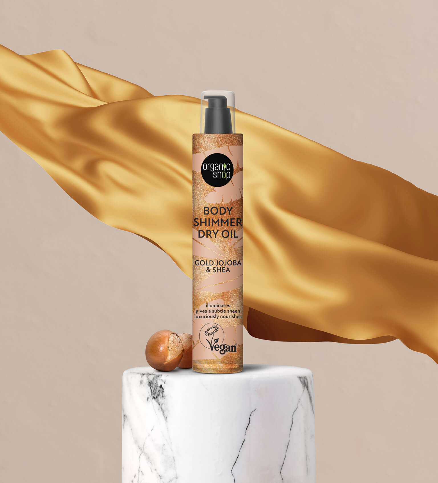 Body Shimmer Dry Oil. Gold Jojoba & Shea