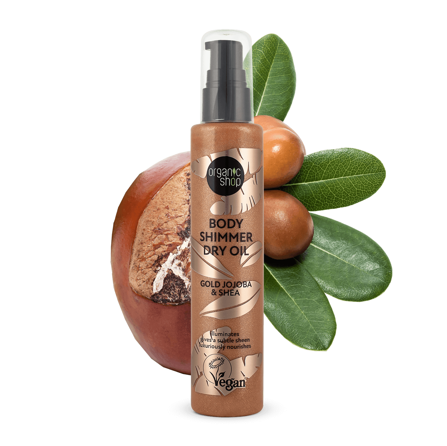 Body Shimmer Dry Oil. Gold Jojoba & Shea