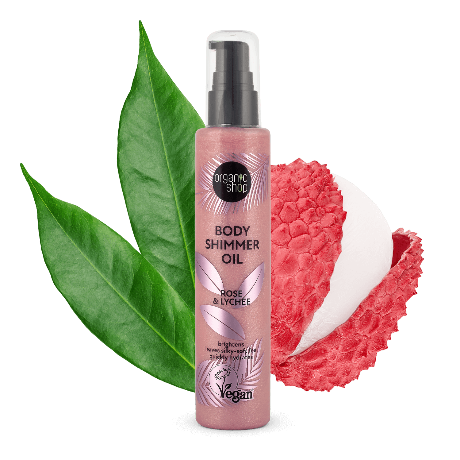 Body Shimmer Oil. Rose & Lychee