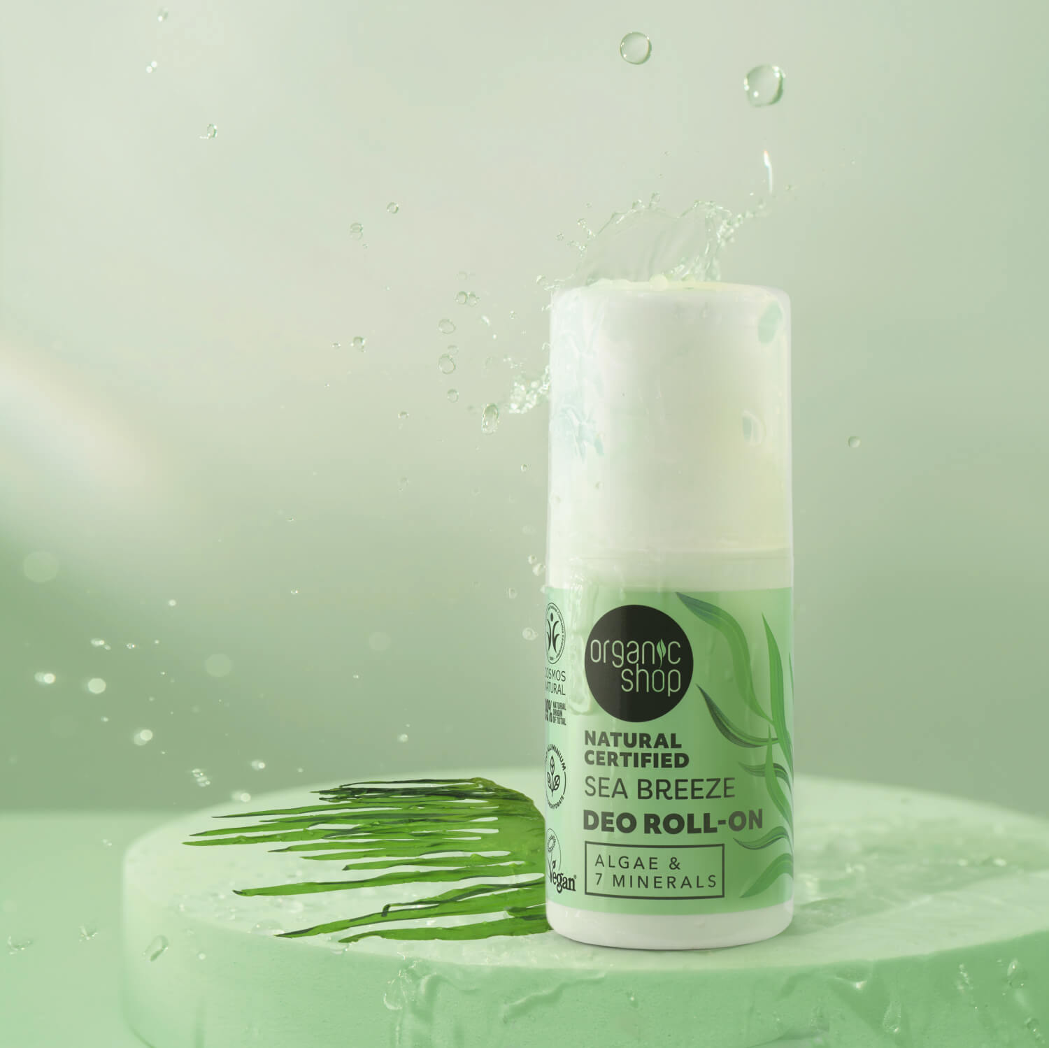 Natural Certified Sea Breeze Deo Roll-On. Algae & 7 Minerals