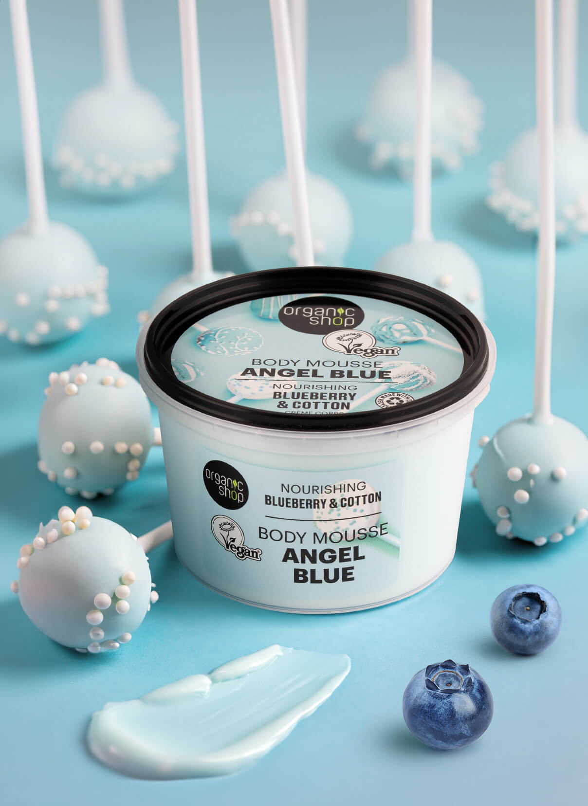 Angel Blue Nourishing Body Mousse. Blueberry & Cotton