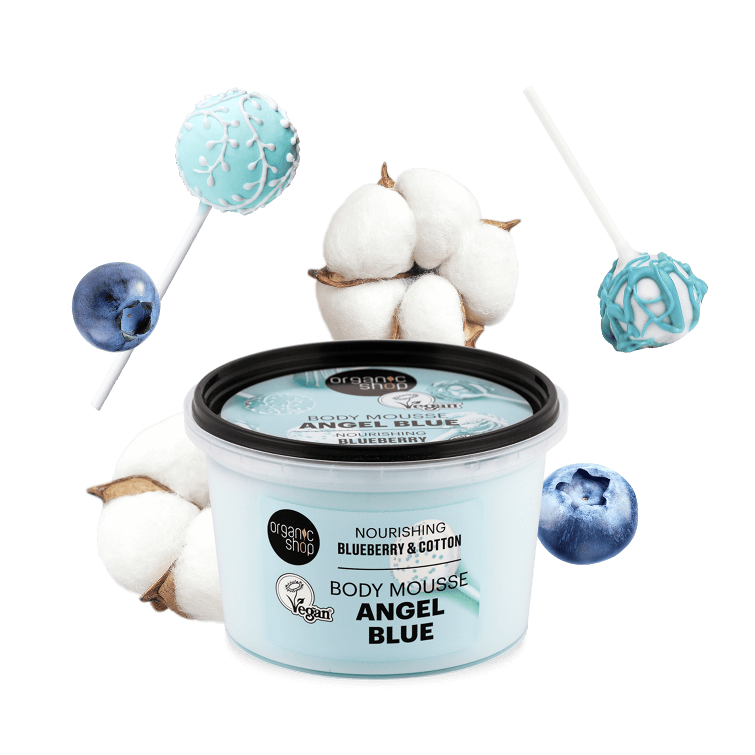 Angel Blue Nourishing Body Mousse. Blueberry & Cotton