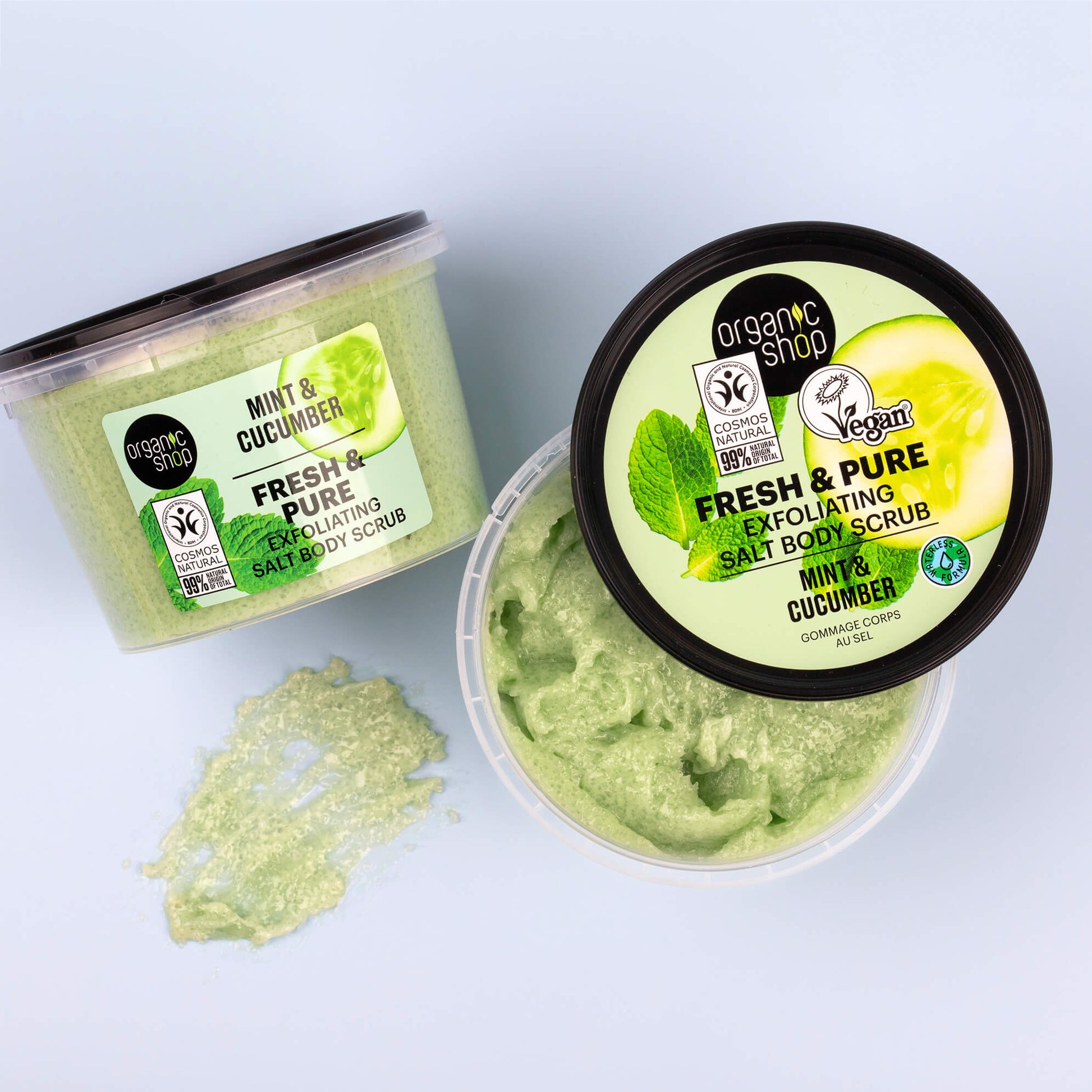 Fresh & Pure Exfoliating Salt Body Scrub. Mint & Cucumber