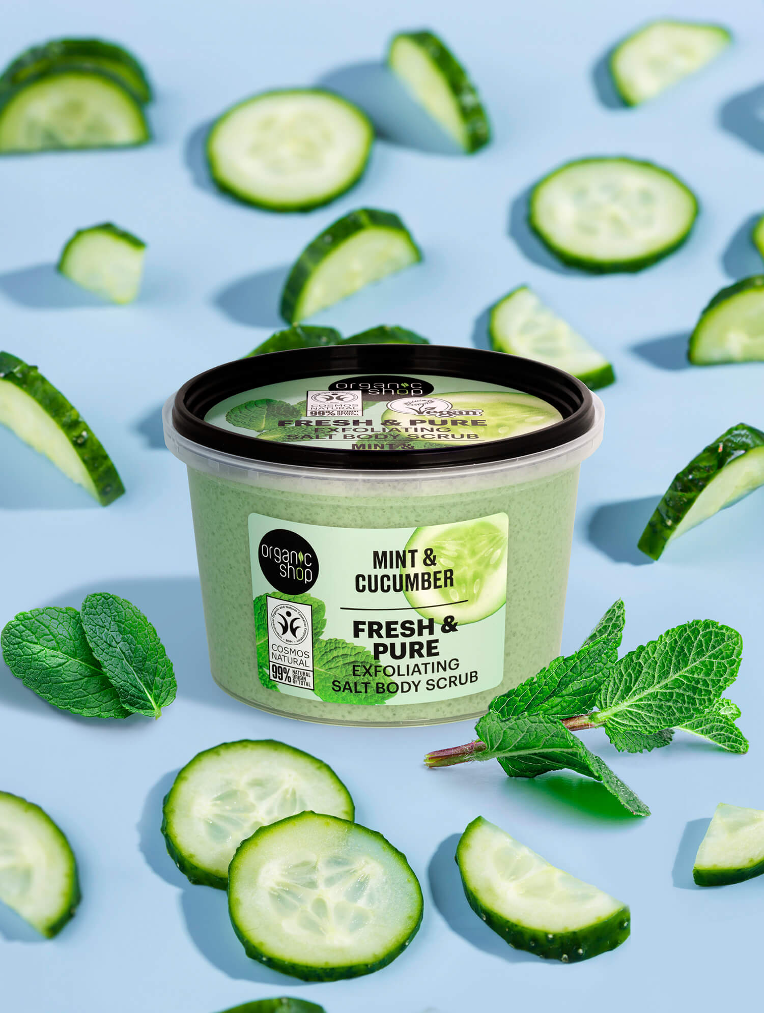 Fresh & Pure Exfoliating Salt Body Scrub. Mint & Cucumber