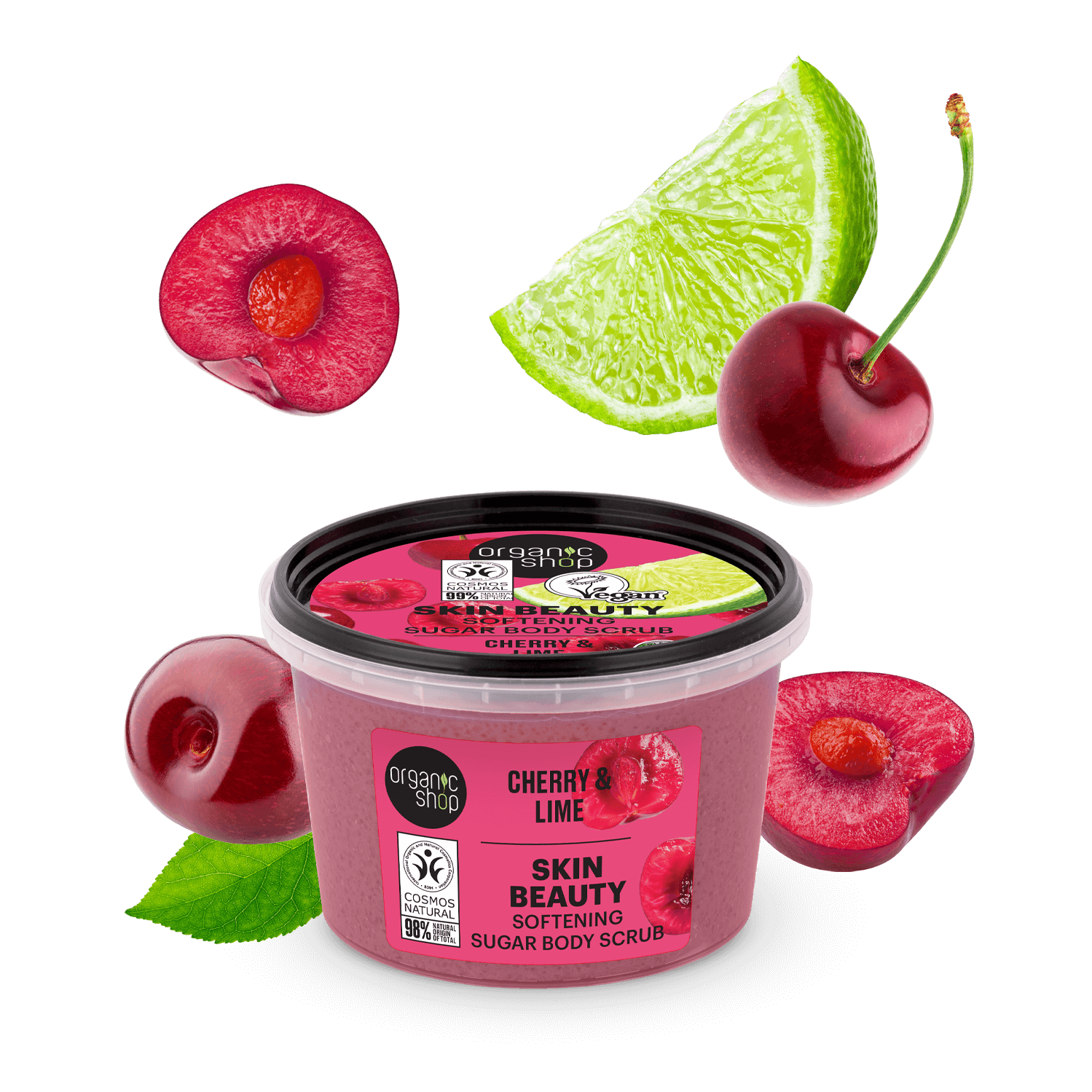 Skin Beauty Softening Sugar Body Scrub. Cherry & Lime