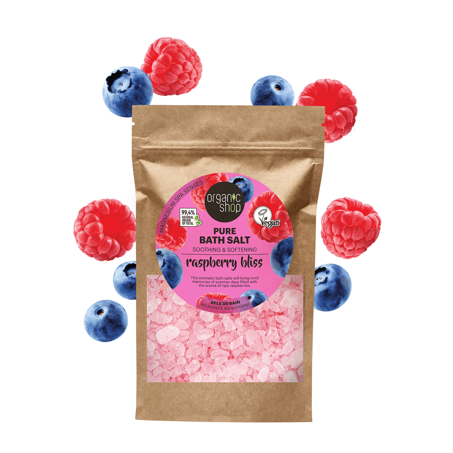 Raspberry Salt Raspberry Bliss. Pure Bath Salt – Organic Shop
