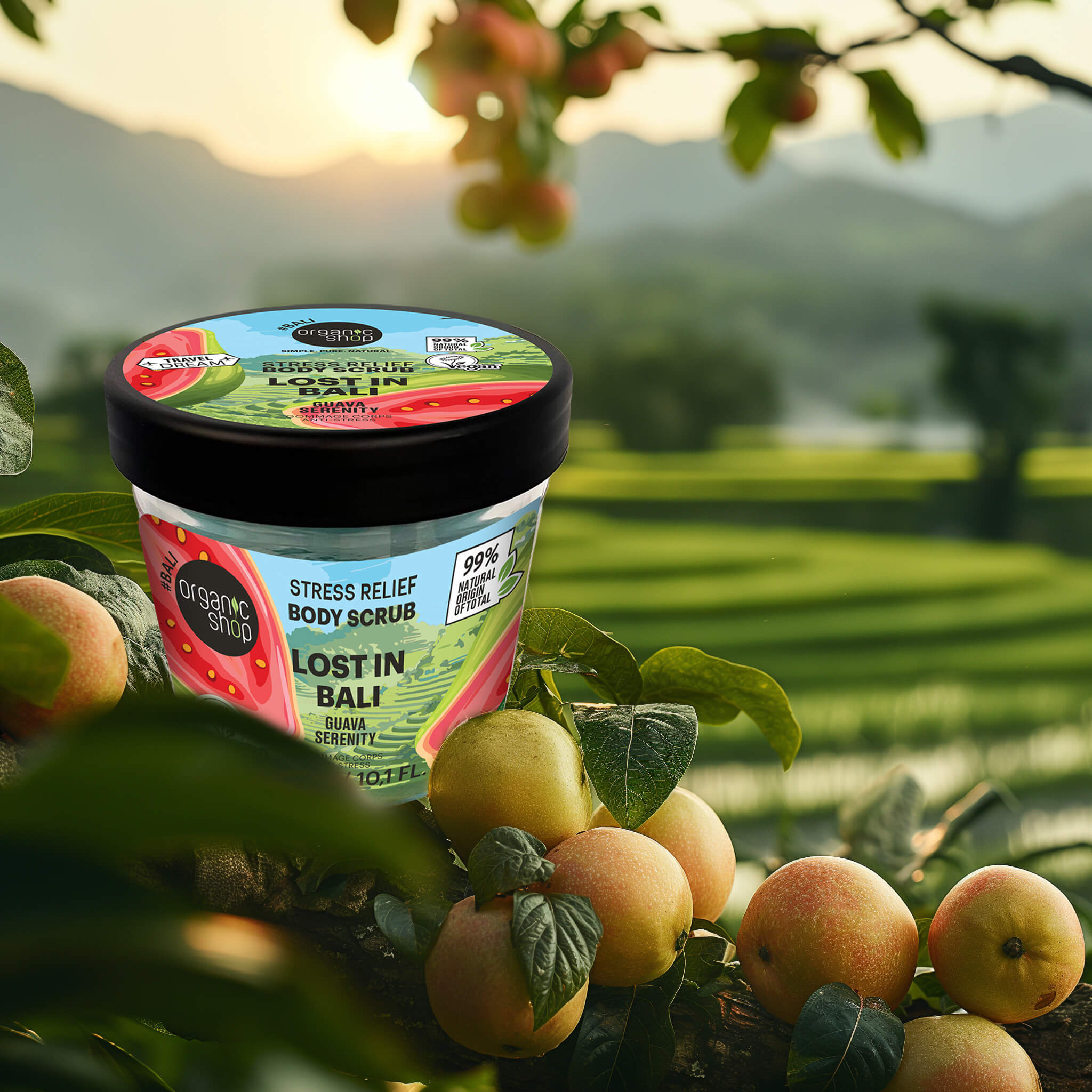 Lost In Bali Body Scrub Stress Relief. Guava Serenity