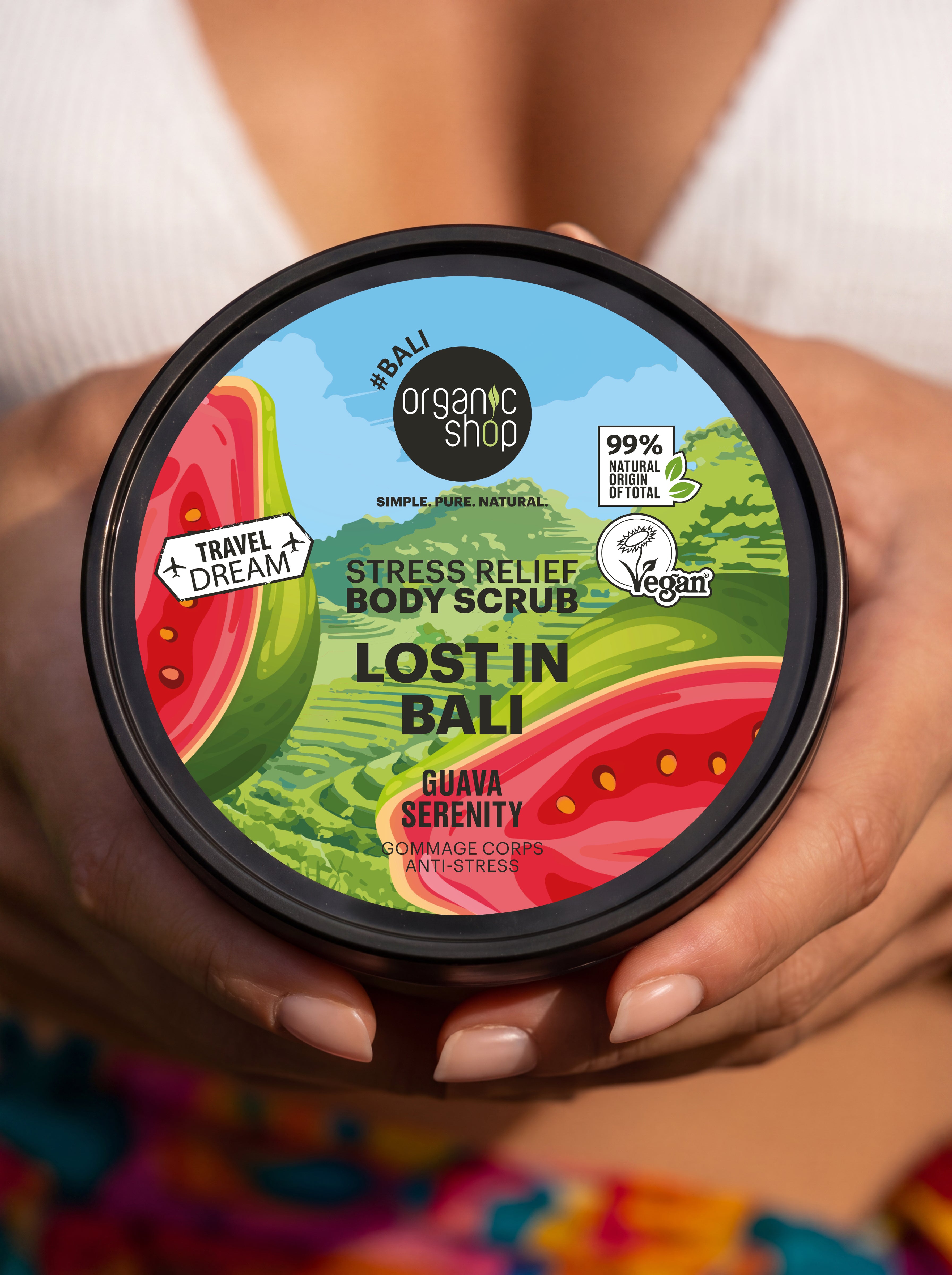 Lost In Bali Body Scrub Stress Relief. Guava Serenity