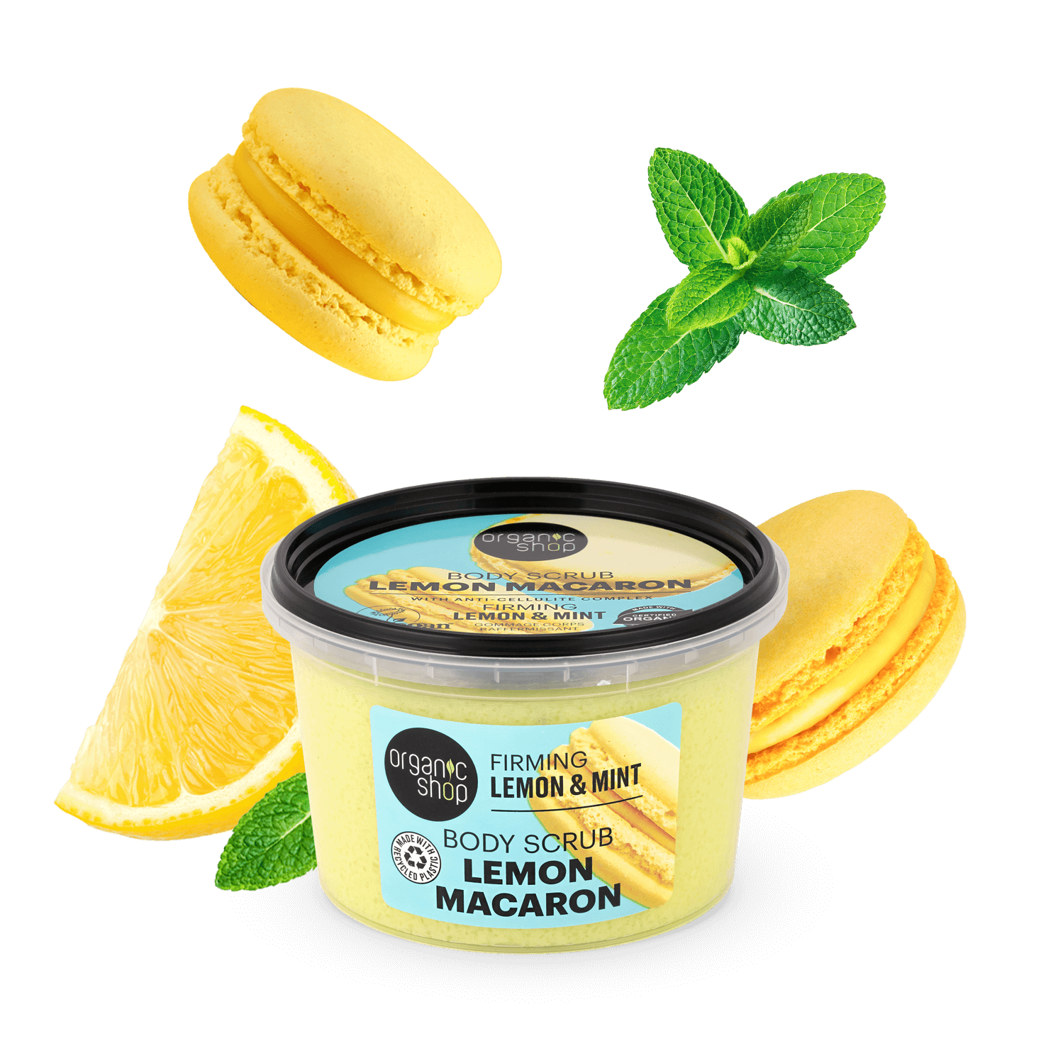 Lemon Macaron Firming Body Scrub. Lemon & Mint