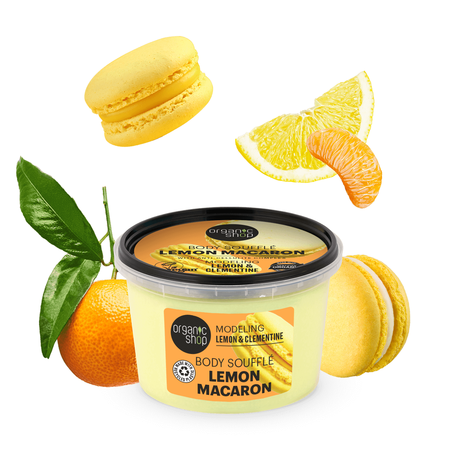 Lemon Macaron Body Souffle. Modeling. Lemon & Clementine