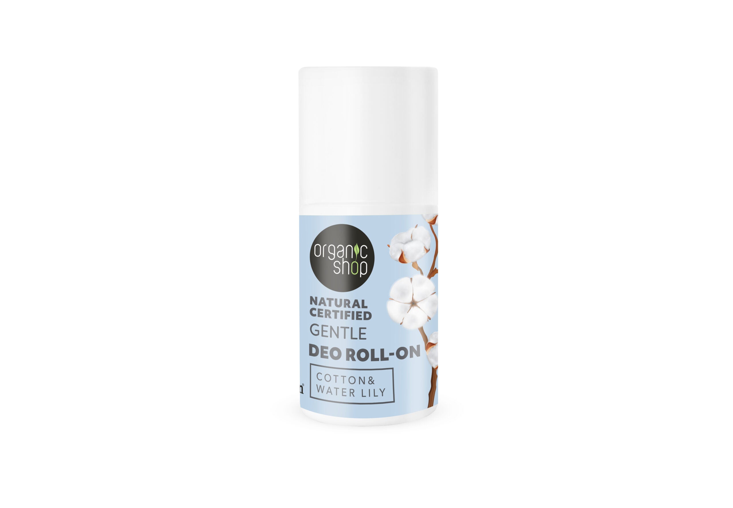 Natural Certified Gentle Deo Roll-On. Cotton & Water Lily