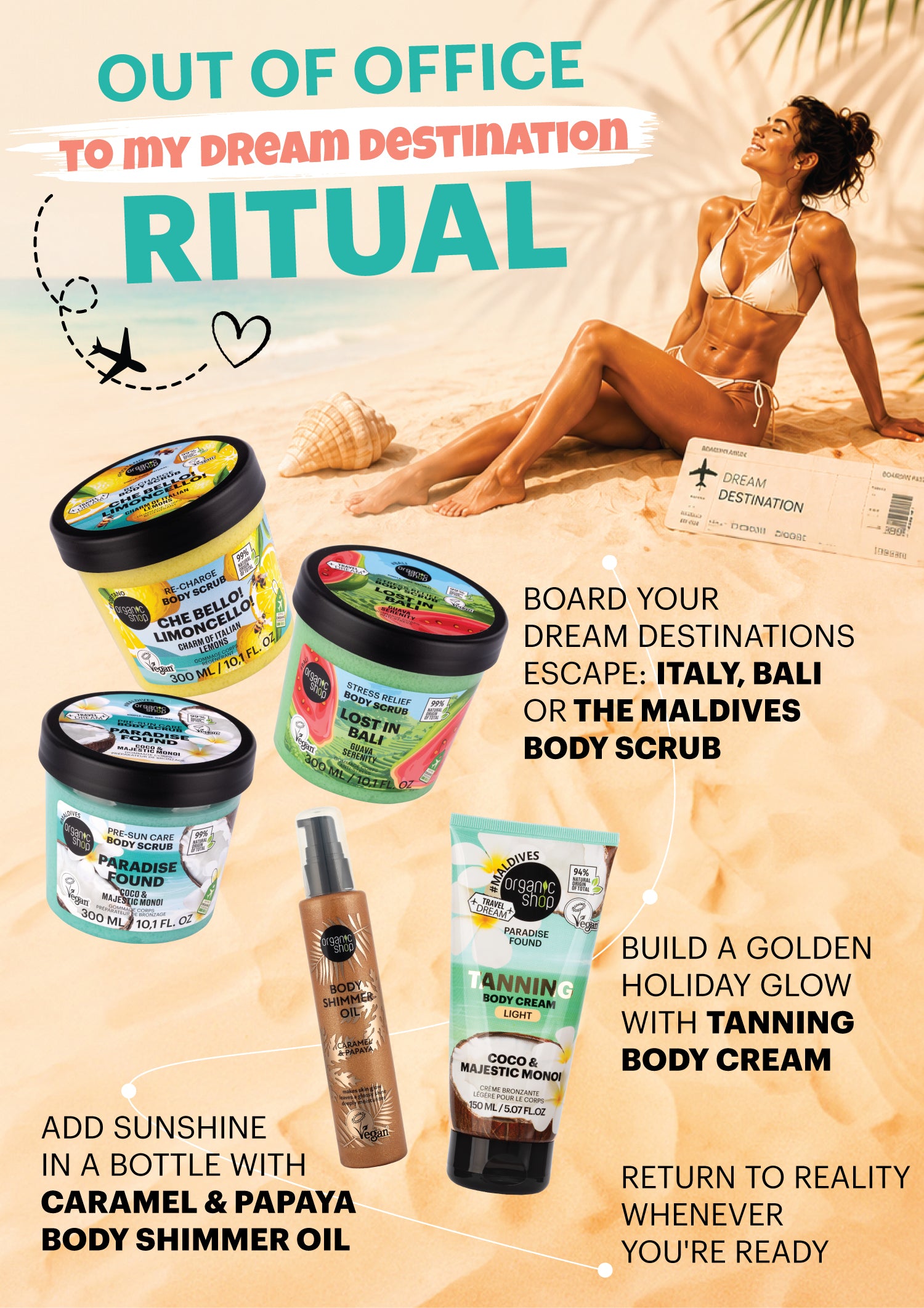 Body Shimmer Oil. Caramel & Papaya