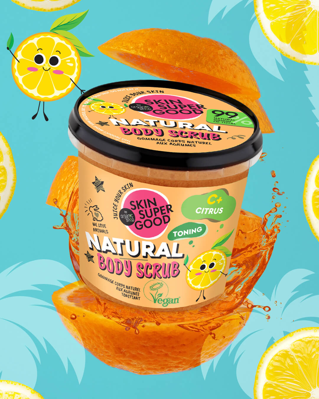 Natural Body Scrub, C+Citrus