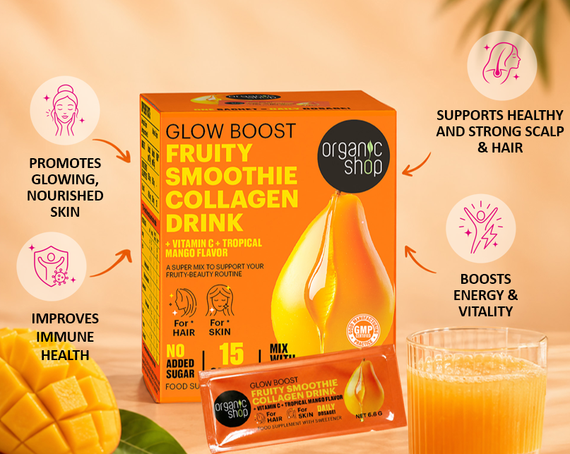 Food Supplement GLOW BOOST Fruity Smoothie Collagen Drink