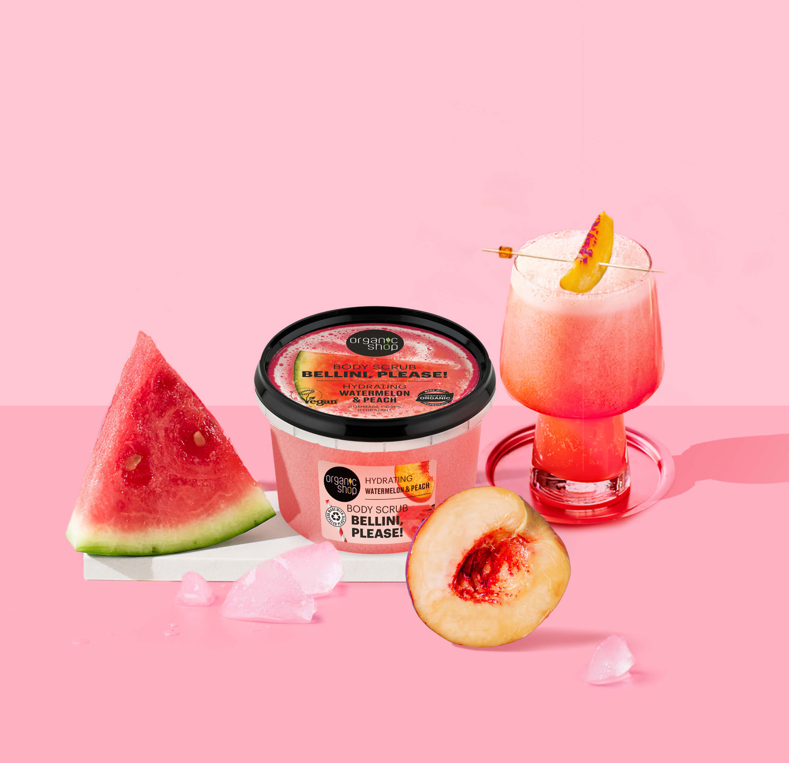 Bellini, Please! Body Scrub. Hydrating. Watermelon & Peach