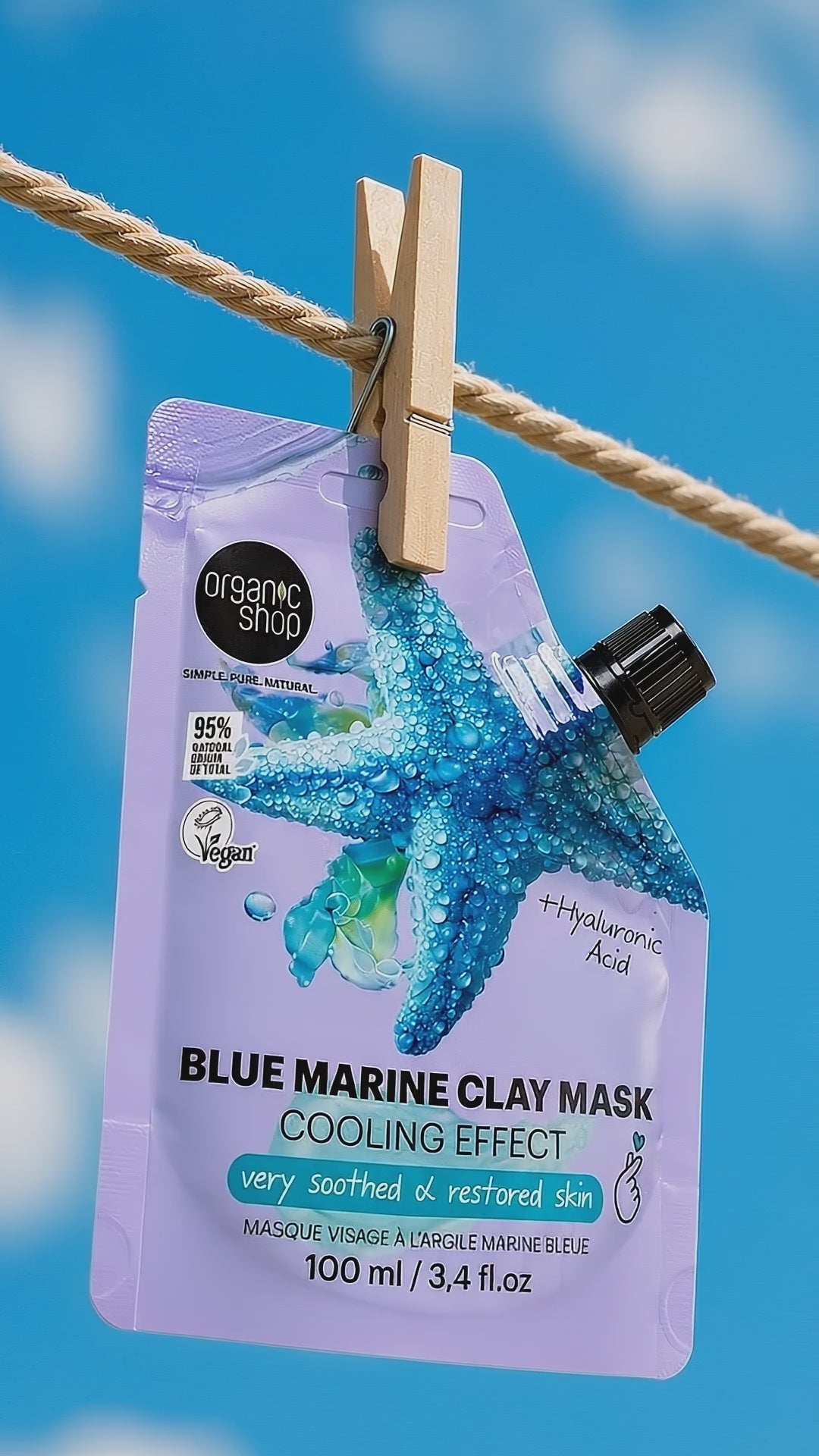 Load video: Blue Marine Clay Face Mask Cooling Effect