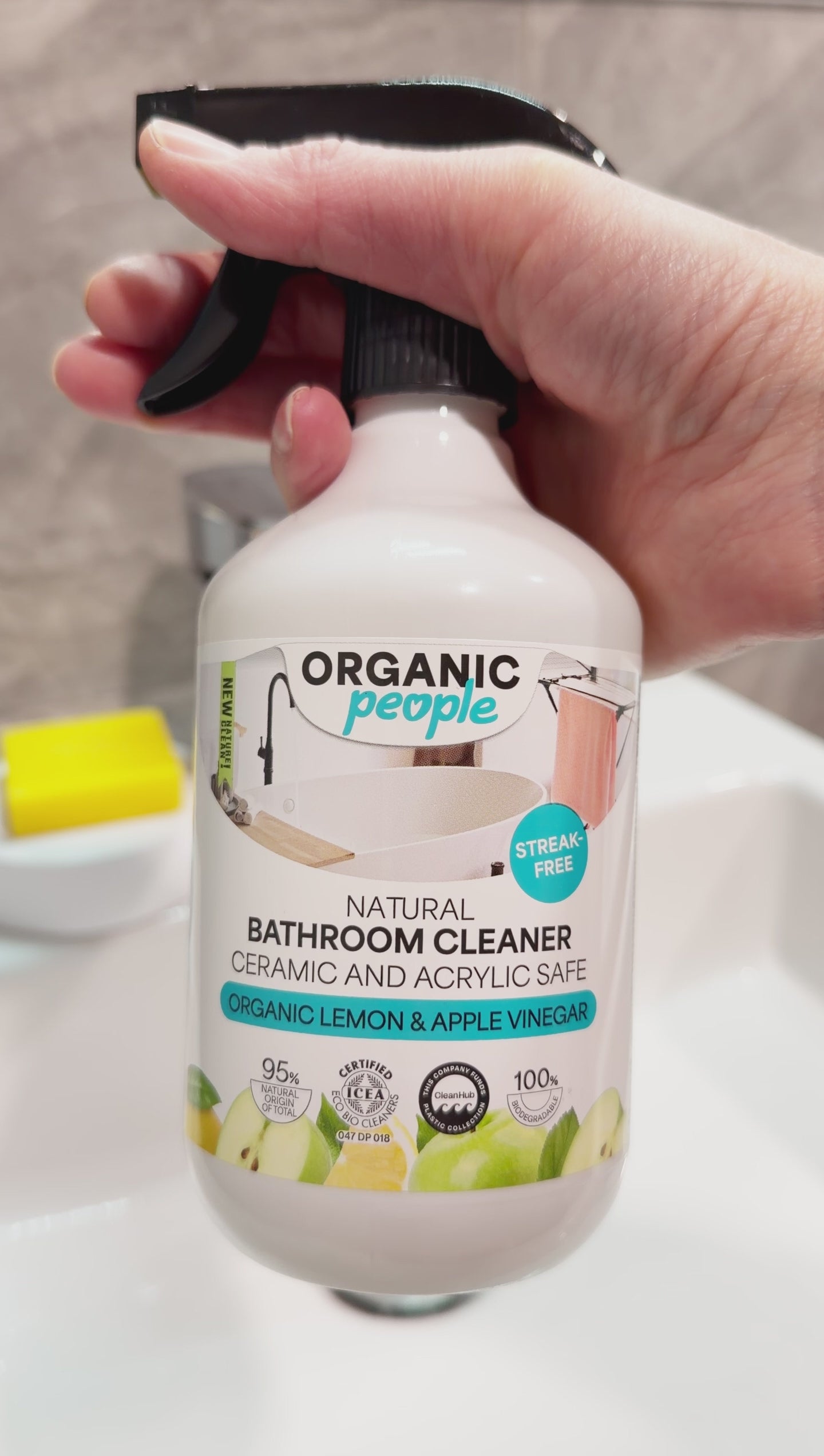 Load video: Organic People. Bathroom Cleaner