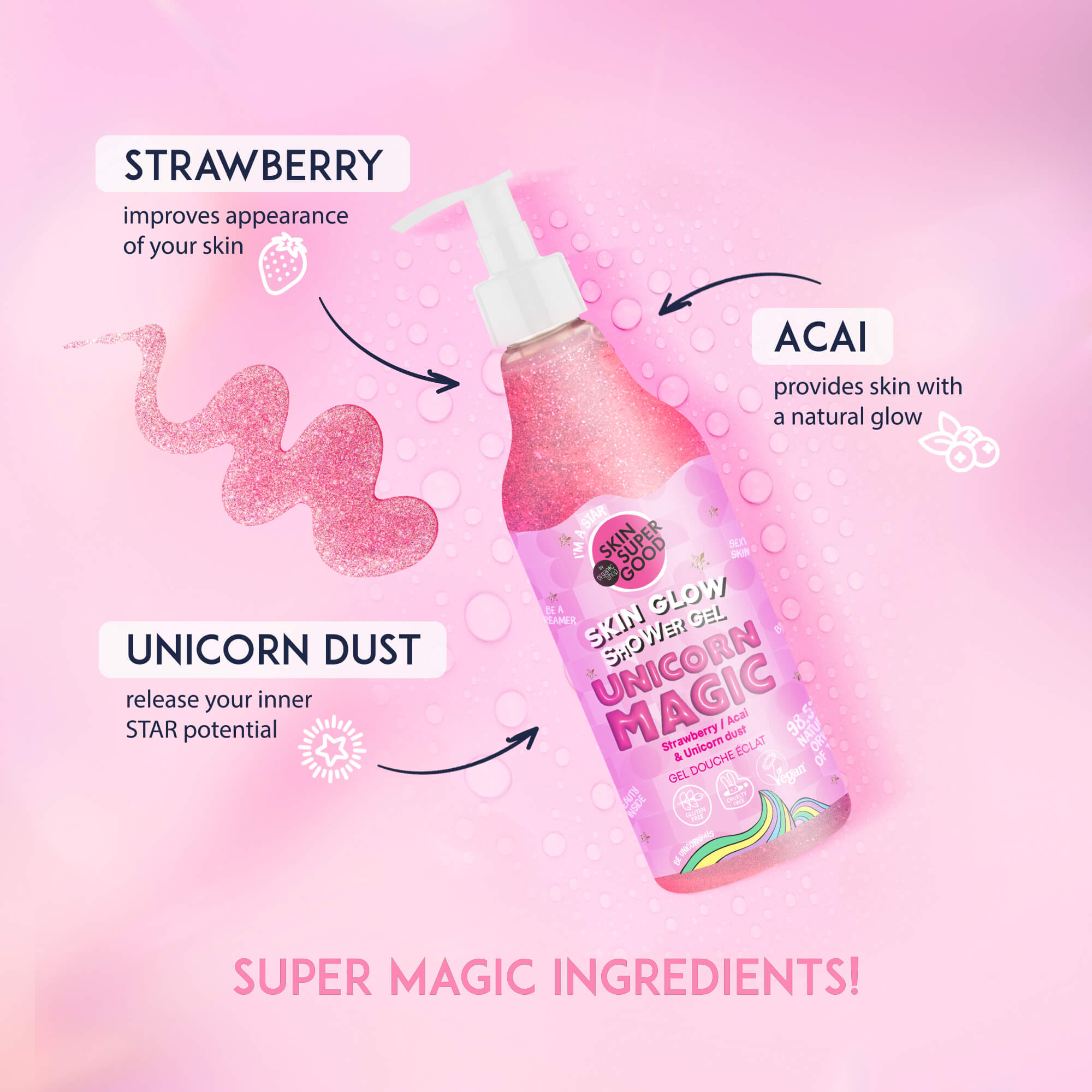 Unicorn Magic. Refreshing Shower Gel. I’M A Star!